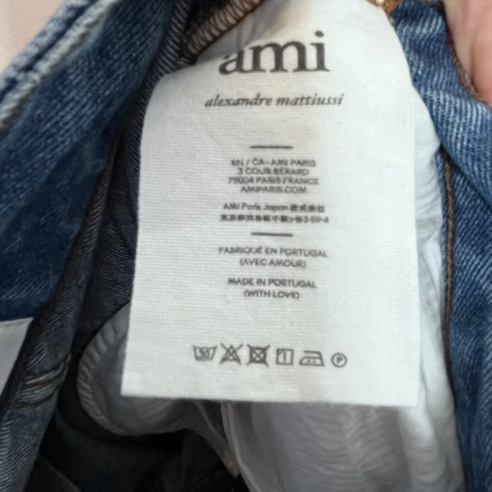 AMI Alexandre Mattiusi Skim Tapered Jeans Mens Size 31 Button Fly Medium Wash - Picture 7 of 9